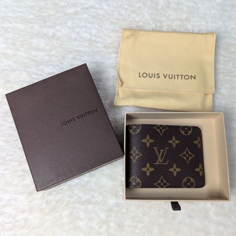 Louis Vuitton Marco Wallet Monogram Bifold Box Dust Bag Authenticated